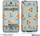 iPod Touch 4G Decal Style Vinyl Skin - Poppy Orange Light Blue