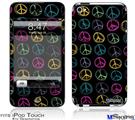 iPod Touch 4G Decal Style Vinyl Skin - Kearas Peace Signs Black