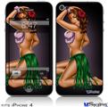 iPhone 4 Decal Style Vinyl Skin - Hula Girl Pin Up (DOES NOT fit newer iPhone 4S)