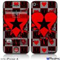 iPhone 4 Decal Style Vinyl Skin - Emo Star Heart (DOES NOT fit newer iPhone 4S)