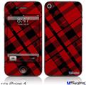iPhone 4 Decal Style Vinyl Skin - Red Plaid (DOES NOT fit newer iPhone 4S)