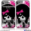 iPhone 4 Decal Style Vinyl Skin - Scene Kid Girl Skull (DOES NOT fit newer iPhone 4S)