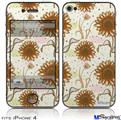 iPhone 4 Decal Style Vinyl Skin - Flowers Pattern 19 (DOES NOT fit newer iPhone 4S)
