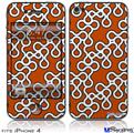 iPhone 4 Decal Style Vinyl Skin - Locknodes 03 Burnt Orange (DOES NOT fit newer iPhone 4S)