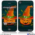 iPhone 4 Decal Style Vinyl Skin - Halloween Mean Jack O Lantern Pumpkin (DOES NOT fit newer iPhone 4S)