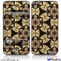 iPhone 4 Decal Style Vinyl Skin - Leave Pattern 1 Brown (DOES NOT fit newer iPhone 4S)