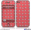 iPhone 4 Decal Style Vinyl Skin - Paper Planes Coral (DOES NOT fit newer iPhone 4S)