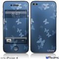 iPhone 4 Decal Style Vinyl Skin - Bokeh Butterflies Blue (DOES NOT fit newer iPhone 4S)