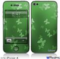 iPhone 4 Decal Style Vinyl Skin - Bokeh Butterflies Green (DOES NOT fit newer iPhone 4S)