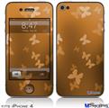 iPhone 4 Decal Style Vinyl Skin - Bokeh Butterflies Orange (DOES NOT fit newer iPhone 4S)