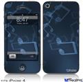 iPhone 4 Decal Style Vinyl Skin - Bokeh Music Blue (DOES NOT fit newer iPhone 4S)