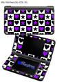 Purple Hearts And Stars - Decal Style Skin fits Nintendo DSi XL (DSi SOLD SEPARATELY)