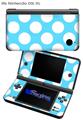 Kearas Polka Dots White And Blue - Decal Style Skin fits Nintendo DSi XL (DSi SOLD SEPARATELY)