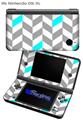 Chevrons Gray And Aqua - Decal Style Skin fits Nintendo DSi XL (DSi SOLD SEPARATELY)