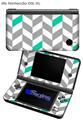 Chevrons Gray And Turquoise - Decal Style Skin fits Nintendo DSi XL (DSi SOLD SEPARATELY)