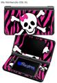 Pink Zebra Skull - Decal Style Skin fits Nintendo DSi XL (DSi SOLD SEPARATELY)