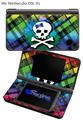 Rainbow Plaid Skull - Decal Style Skin fits Nintendo DSi XL (DSi SOLD SEPARATELY)
