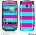 LG Vortex Skin - Psycho Stripes Neon Teal and Hot Pink