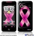 HTC Droid Incredible Skin - Fight Like a Girl Breast Cancer Pink Ribbon on Black