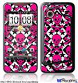 HTC Droid Incredible Skin - Pink Skulls and Stars