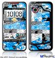 HTC Droid Incredible Skin - Checker Skull Splatter Blue