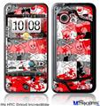 HTC Droid Incredible Skin - Checker Skull Splatter Red