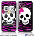 HTC Droid Incredible Skin - Pink Zebra Skull