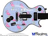 Guitar Hero III Wii Les Paul Skin - Flamingos on Blue