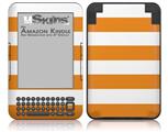 Psycho Stripes Orange and White - Decal Style Skin fits Amazon Kindle 3 Keyboard (with 6 inch display)