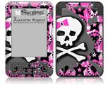 Pink Bow Skull - Decal Style Skin fits Amazon Kindle 3 Keyboard (with 6 inch display)