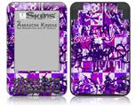 Purple Checker Graffiti - Decal Style Skin fits Amazon Kindle 3 Keyboard (with 6 inch display)