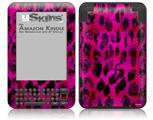 Pink Distressed Leopard - Decal Style Skin fits Amazon Kindle 3 Keyboard (with 6 inch display)
