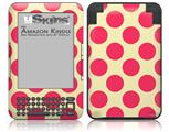 Kearas Polka Dots Pink On Cream - Decal Style Skin fits Amazon Kindle 3 Keyboard (with 6 inch display)