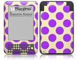Kearas Polka Dots Purple On Cream - Decal Style Skin fits Amazon Kindle 3 Keyboard (with 6 inch display)