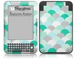 Brushed Circles Seafoam - Decal Style Skin fits Amazon Kindle 3 Keyboard (with 6 inch display)