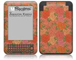 Flowers Pattern Roses 06 - Decal Style Skin fits Amazon Kindle 3 Keyboard (with 6 inch display)