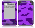 Deathrock Bats Purple - Decal Style Skin fits Amazon Kindle 3 Keyboard (with 6 inch display)