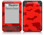 Deathrock Bats Red - Decal Style Skin fits Amazon Kindle 3 Keyboard (with 6 inch display)