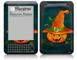 Halloween Mean Jack O Lantern Pumpkin - Decal Style Skin fits Amazon Kindle 3 Keyboard (with 6 inch display)