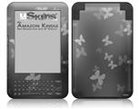 Bokeh Butterflies Grey - Decal Style Skin fits Amazon Kindle 3 Keyboard (with 6 inch display)