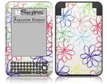Kearas Flowers on White - Decal Style Skin fits Amazon Kindle 3 Keyboard (with 6 inch display)