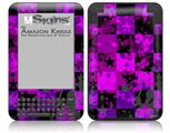 Purple Star Checkerboard - Decal Style Skin fits Amazon Kindle 3 Keyboard (with 6 inch display)