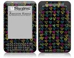 Kearas Hearts Black - Decal Style Skin fits Amazon Kindle 3 Keyboard (with 6 inch display)