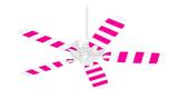 Psycho Stripes Hot Pink and White - Ceiling Fan Skin Kit fits most 42 inch fans (FAN and BLADES SOLD SEPARATELY)