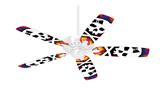 Rainbow Plaid Skull - Ceiling Fan Skin Kit fits most 42 inch fans (FAN and BLADES SOLD SEPARATELY)