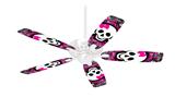 Splatter Girly Skull - Ceiling Fan Skin Kit fits most 42 inch fans (FAN and BLADES SOLD SEPARATELY)