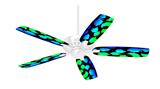 Rainbow Leopard - Ceiling Fan Skin Kit fits most 42 inch fans (FAN and BLADES SOLD SEPARATELY)