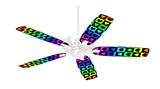Love Heart Checkers Rainbow - Ceiling Fan Skin Kit fits most 42 inch fans (FAN and BLADES SOLD SEPARATELY)