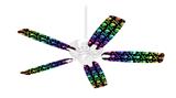 Skull and Crossbones Rainbow - Ceiling Fan Skin Kit fits most 42 inch fans (FAN and BLADES SOLD SEPARATELY)