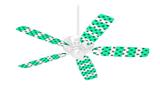 Kearas Daisies Stripe Sea Foam - Ceiling Fan Skin Kit fits most 42 inch fans (FAN and BLADES SOLD SEPARATELY)